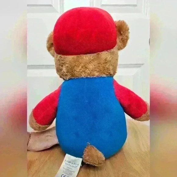 Build A Bear Super Mario Bear with working button/theme song 2017 Red/Blue/Brown - Picture 3 of 6